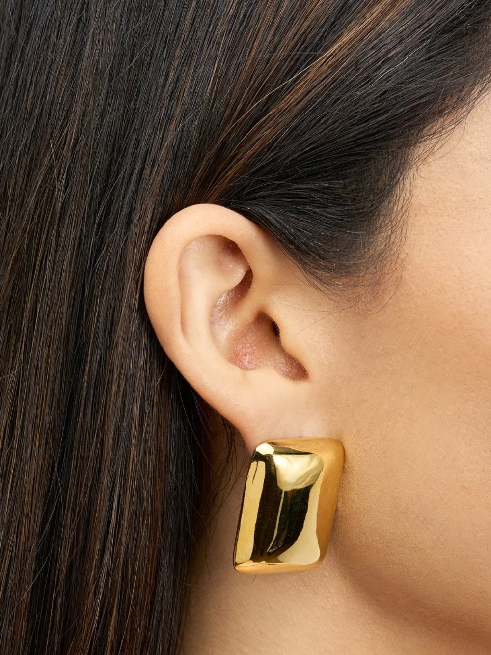 New mayamar statement Gold Square stud Earrings